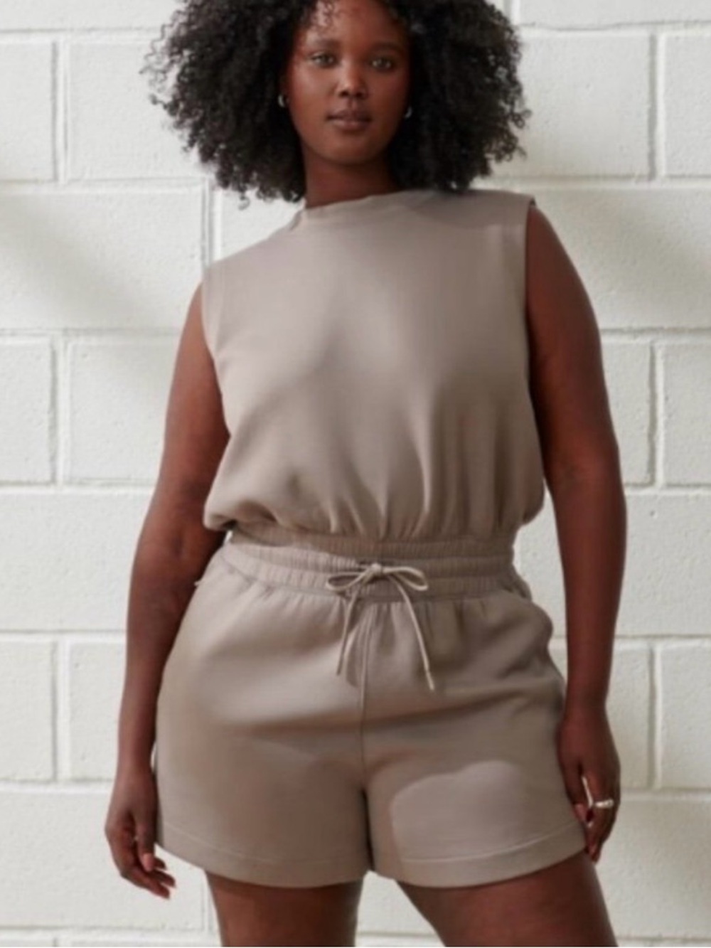 Abercrombie & Fitch Sleeveless Lounge Set in Taupe